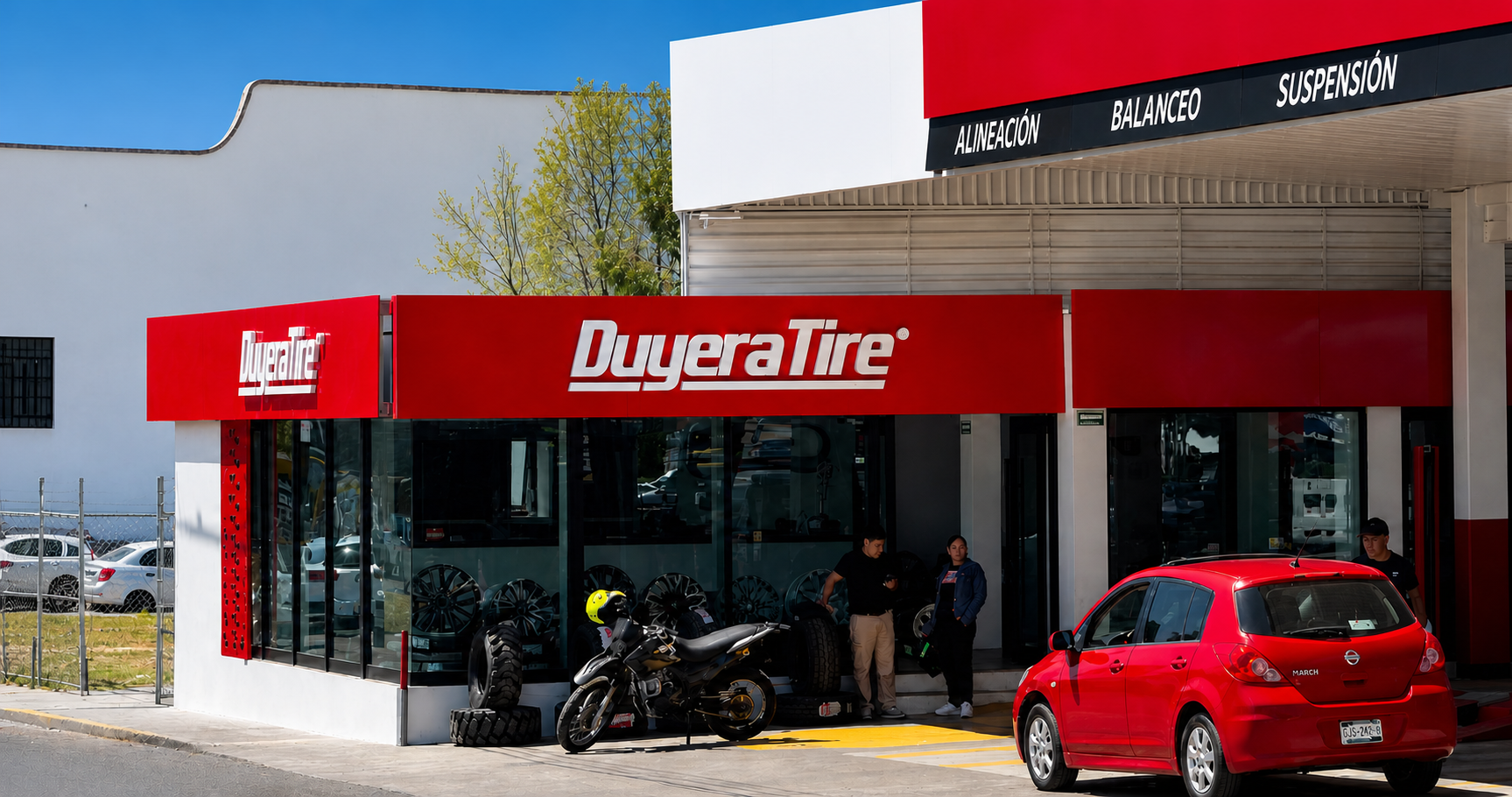 Sucursal Duyera Tire con área de servicio y exhibición